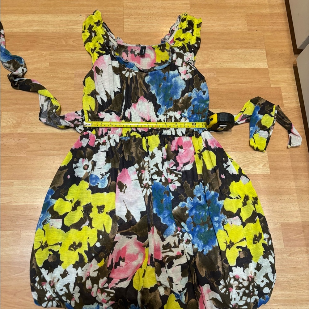 Vero Moda Floral Bubble Dress - Yellow, Blue, Pink